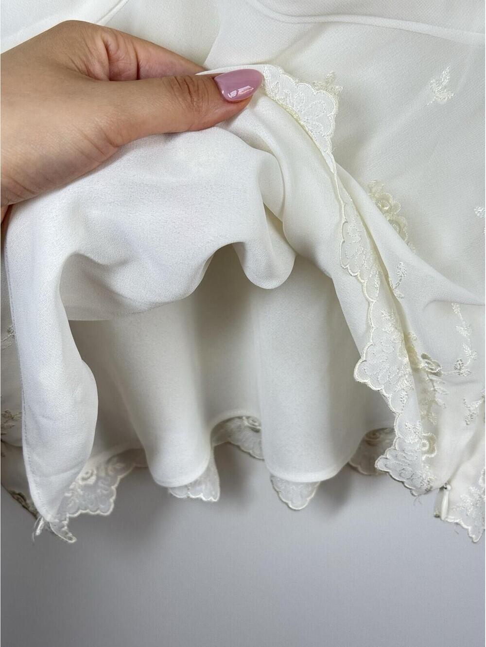Bandolino White Embroidered Floral Tank Top Size 6 Y2K Cottagecore Side Zip - Picture 4 of 8